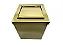 Lixeira Quadrada Dourada em Aço Inox Com Tampa Basculante 15L 30L Fineza - Imagem 4