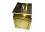 Lixeira Quadrada Dourada em Aço Inox Com Tampa Basculante 15L 30L Fineza - Imagem 5