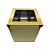 Lixeira Quadrada Dourada em Aço Inox Com Aro 15L 30L Fineza - Imagem 3
