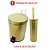Kit Lavabo Inox Dourado Lixeira pedal 3L e Escova Sanitaria Fineza OUTLET - Imagem 1