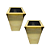Kit Afrodite 2 Lixeiras Quadradas Douradas em Aço Inox com Tampa Aro - Imagem 3