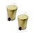 Kit 2 Lixeiras Dourada Aço Inox para Banheiro Com Pedal 3L Fineza - Imagem 1