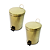 Kit Olivia 2 Lixeiras Redondas Douradas em Aço Inox com Pedal - Imagem 1
