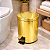 Kit Olivia 2 Lixeiras Redondas Douradas em Aço Inox com Pedal - Imagem 1