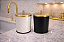 Kit Lara/Mathilde Lixeiras Brancas/Pretas e Douradas em Plástico e Aço Inox com Tampa Pino 5,4L - Imagem 1