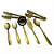 Conjunto de Utensílios Versalhes 7 peças Dourado em Aço Inox - Imagem 1