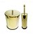 Kit Banheiro Lixeira Dourada e Escova Sanitária France Fineza - Imagem 1