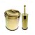 Kit Lixeira Dourada Aço Inox Basculante e Escova Sanitária France Fineza - Imagem 1