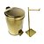 Kit Banheiro Inox Dourado Lixeira 5L e Papeleira Dourada Fineza - Imagem 1