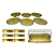Kit Variados para Cozinha Dourado em Aço Inox 3 peças - Imagem 1