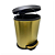 Lixeira Eros Oval Dourada Fosca e Preta em Aço Inox com Pedal 5L - Imagem 2