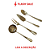 Kit Servir Elegante 4 peças Dourado em Aço Inox - Imagem 1