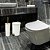 Conjunto Branco e Dourado para Banheiro-Lixeira com pedal+escova sanitária -  By Fineza - Imagem 2