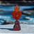 Escultura Coração em Chamas Vermelho (26x11x9cm) - Imagem 1
