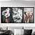 Trio de Quadro Mulher Cabeça de Flor - Imagem 1