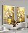 Dois Quadros - Flores Com Vaso Dourado - Imagem 1