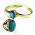 Conjunto Anel Regulável e Pulseira Uma Pedra - Vidro Verde - Imagem 1