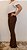 Calça feminina modelagem flare em tecido jacquard caramelo com estampa black square - Imagem 2
