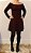 Vestido curto manga longa estampa marsala - Imagem 3