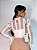 Body camisa manga longa mega elegante na cor branca com transparência - acompanha o top - Imagem 4