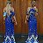 Vestido longo sereia estampa diva azul - Imagem 1