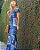 Vestido longo azul com linda estampa retract - Imagem 1