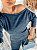 Conjunto blusa e calça jogger em lanzinha Michele - Azul marinho - Imagem 4