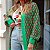 Cardigan em tricot linha verde com detalhes geométrico maravilhoso - Imagem 1