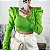 Cropped em tricot lurex transpassado na cor verde - Imagem 2