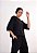 Conjunto T-shirt oversize e calça wide leg em moletinho - preto - Imagem 2