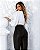 Calça feminina skinny preta com pala reta - Imagem 5