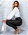 Calça feminina skinny preta com pala reta - Imagem 6