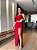 Conjunto saia longa com fenda e Cropped com bojo Lua - Vermelho - Imagem 1
