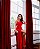 Vestido longo Duna com recortes na lateral Vermelho - Imagem 1