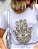 T-Shirt mão de Fátima com pedraria bordada à mão - Imagem 2