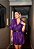 Vestido camisa em paetê manga curta na cor Roxo - Imagem 1