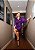 Vestido camisa em paetê manga curta na cor Roxo - Imagem 2
