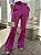 Calça pantalona em cirrê flanelado - Rosa - Imagem 4