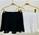 Saia Curta plissada chic - Preta e Off white - Imagem 2