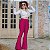 Calça bandagem acetinada flare pink - Imagem 3