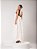 Vestido longo Fabuloso com detalhe de flor 3D - Off white/ preto - Imagem 2