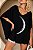 Blusa túnica com estampa Lua  com modelagem ampla - tamanho único na cor preta - Imagem 2