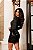 Body feminino manga longa com decote quadrado com pedraria preta - Imagem 3