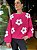 Blusa em tricot Flower  Bege | Preta | Pink | Azul | Verde | Offwhite - Imagem 11