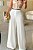 Calça Pantalona Alfaiataria Isa com Cinto - Off White - Imagem 1