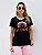T-shirt Je t'aime com arco-íris bordado - Preta - Imagem 4