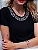 T-shirt Luxo com Pedrarias na gola - Preta - Imagem 5
