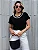 T-shirt Luxo com Pedrarias na gola - Preta - Imagem 4