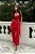 Conjunto calça cargo max com cropped em tecido acetinado vermelho - Imagem 2