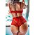 Conjunto lingerie super sensual RED PASSION com calcinha detalhes em cetim - Imagem 2